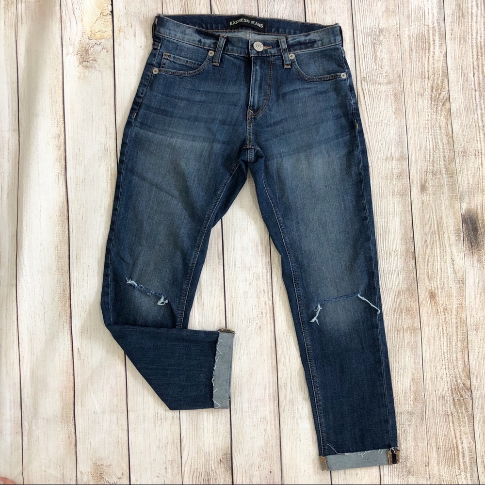 Express Raw Hem Girlfriend Jean Size 0